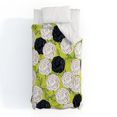 83 Oranges Carnations Duvet Cover