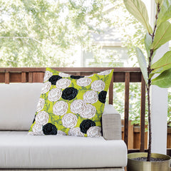 83 Oranges Carnations Outdoor Throw Pillow