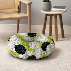83 Oranges Carnations Floor Pillow Round