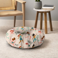 83 Oranges Central Park Zumba Floor Pillow Round