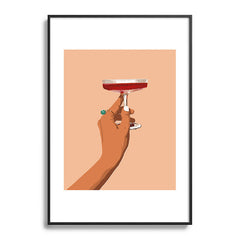 83 Oranges Cheers to Love Metal Framed Art Print