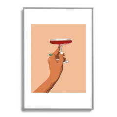 83 Oranges Cheers to Love Metal Framed Art Print