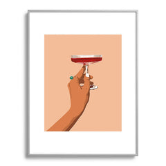 83 Oranges Cheers to Love Metal Framed Art Print
