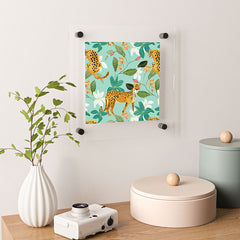 83 Oranges Cheetah Jungle Floating Acrylic Print