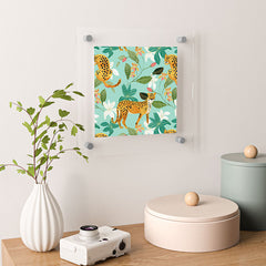 83 Oranges Cheetah Jungle Floating Acrylic Print
