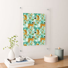 83 Oranges Cheetah Jungle Floating Acrylic Print