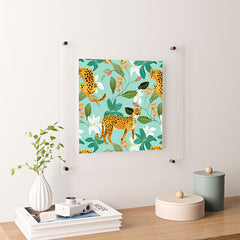 83 Oranges Cheetah Jungle Floating Acrylic Print
