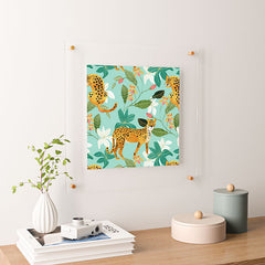 83 Oranges Cheetah Jungle Floating Acrylic Print