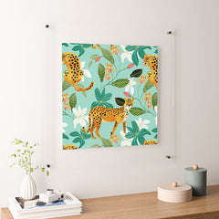 83 Oranges Cheetah Jungle Floating Acrylic Print