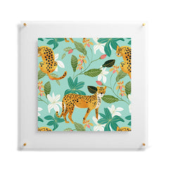 83 Oranges Cheetah Jungle Floating Acrylic Print