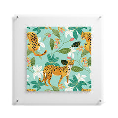 83 Oranges Cheetah Jungle Floating Acrylic Print