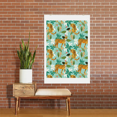 83 Oranges Cheetah Jungle Art Print
