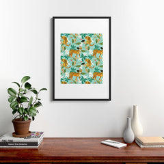 83 Oranges Cheetah Jungle Framed Art Print