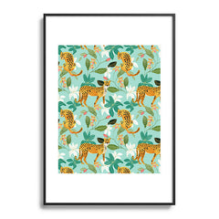 83 Oranges Cheetah Jungle Metal Framed Art Print