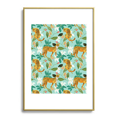 83 Oranges Cheetah Jungle Metal Framed Art Print