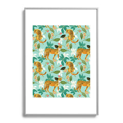 83 Oranges Cheetah Jungle Metal Framed Art Print