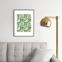 83 Oranges Cheetah Jungle Metal Framed Art Print
