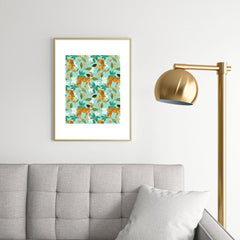 83 Oranges Cheetah Jungle Metal Framed Art Print