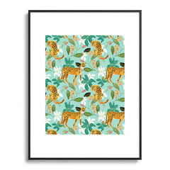 83 Oranges Cheetah Jungle Metal Framed Art Print