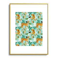 83 Oranges Cheetah Jungle Metal Framed Art Print
