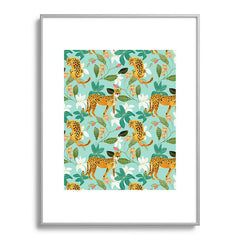 83 Oranges Cheetah Jungle Metal Framed Art Print