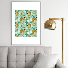 83 Oranges Cheetah Jungle Metal Framed Art Print