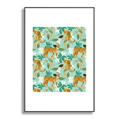 83 Oranges Cheetah Jungle Metal Framed Art Print