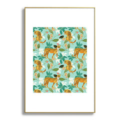 83 Oranges Cheetah Jungle Metal Framed Art Print