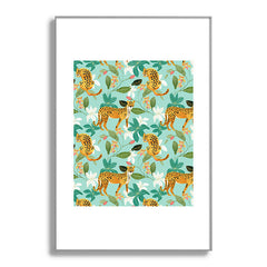 83 Oranges Cheetah Jungle Metal Framed Art Print