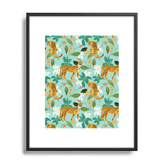 83 Oranges Cheetah Jungle Metal Framed Art Print