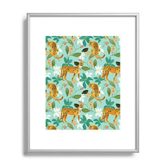 83 Oranges Cheetah Jungle Metal Framed Art Print