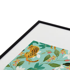 83 Oranges Cheetah Jungle Metal Framed Art Print