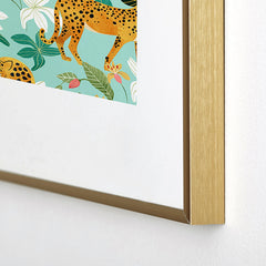83 Oranges Cheetah Jungle Metal Framed Art Print