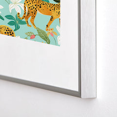 83 Oranges Cheetah Jungle Metal Framed Art Print