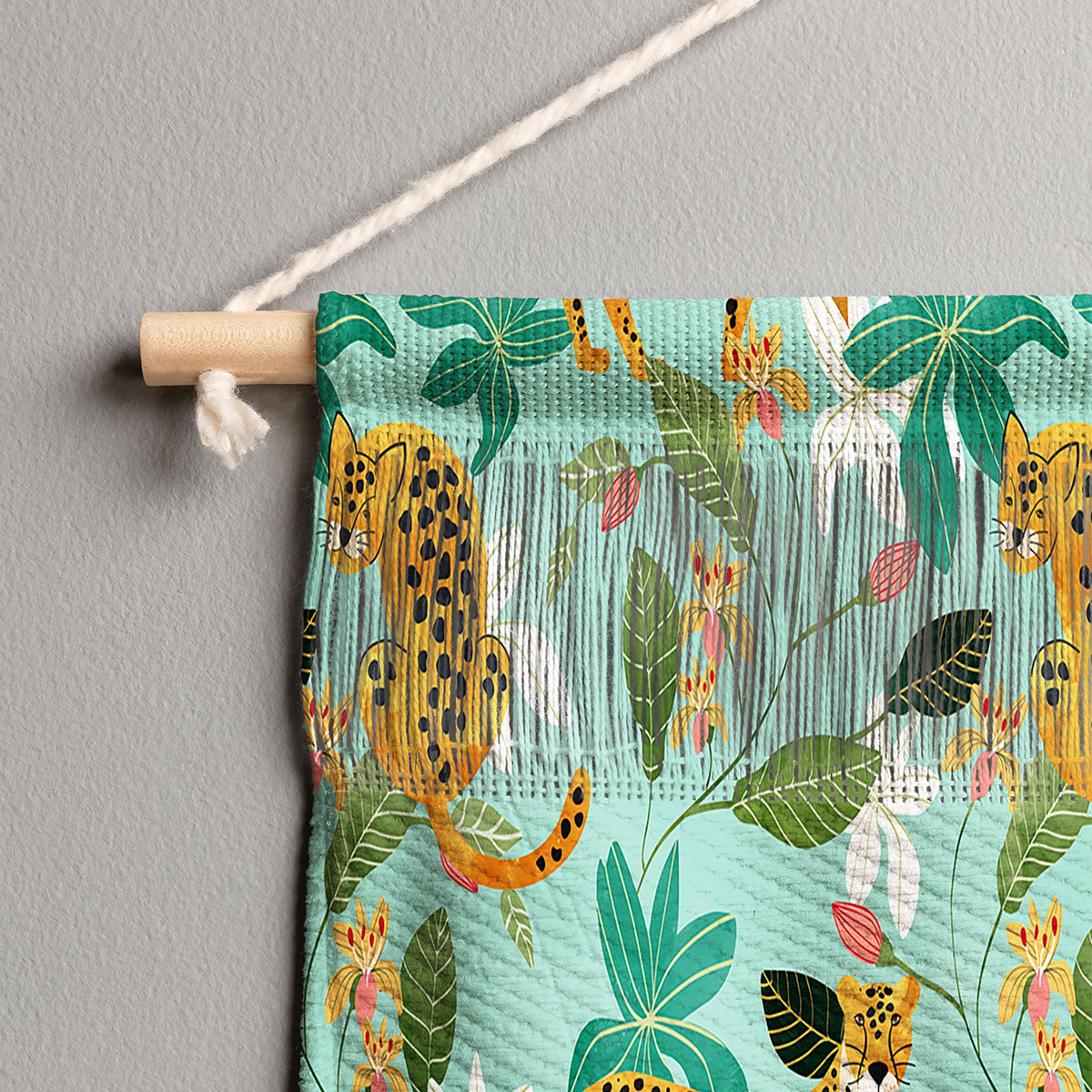 83 Oranges Cheetah Jungle Wall Hanging Portrait