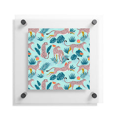 83 Oranges Cheetahs In Grapefruit Grove Floating Acrylic Print