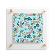 83 Oranges Cheetahs In Grapefruit Grove Floating Acrylic Print