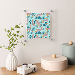 83 Oranges Cheetahs In Grapefruit Grove Floating Acrylic Print