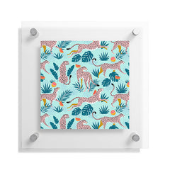 83 Oranges Cheetahs In Grapefruit Grove Floating Acrylic Print
