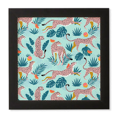 83 Oranges Cheetahs In Grapefruit Grove Framed Wall Art