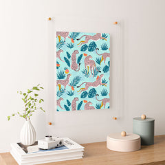 83 Oranges Cheetahs In Grapefruit Grove Floating Acrylic Print