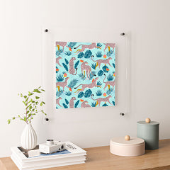 83 Oranges Cheetahs In Grapefruit Grove Floating Acrylic Print