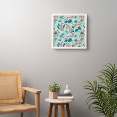 83 Oranges Cheetahs In Grapefruit Grove Framed Wall Art