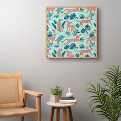 83 Oranges Cheetahs In Grapefruit Grove Framed Wall Art