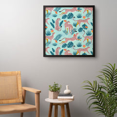 83 Oranges Cheetahs In Grapefruit Grove Framed Wall Art
