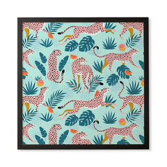 83 Oranges Cheetahs In Grapefruit Grove Framed Wall Art