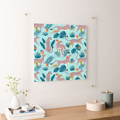 83 Oranges Cheetahs In Grapefruit Grove Floating Acrylic Print