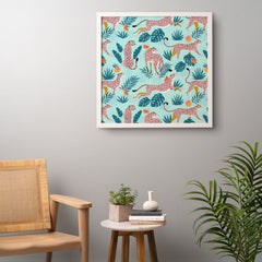 83 Oranges Cheetahs In Grapefruit Grove Framed Wall Art