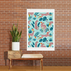83 Oranges Cheetahs In Grapefruit Grove Art Print