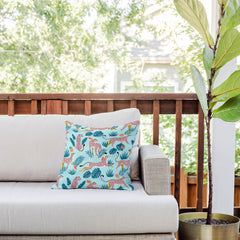83 Oranges Cheetahs In Grapefruit Grove Outdoor Throw Pillow